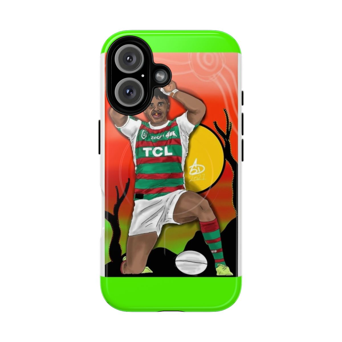 Tough magnetic phone case featuring Latrell Mitchell artwork