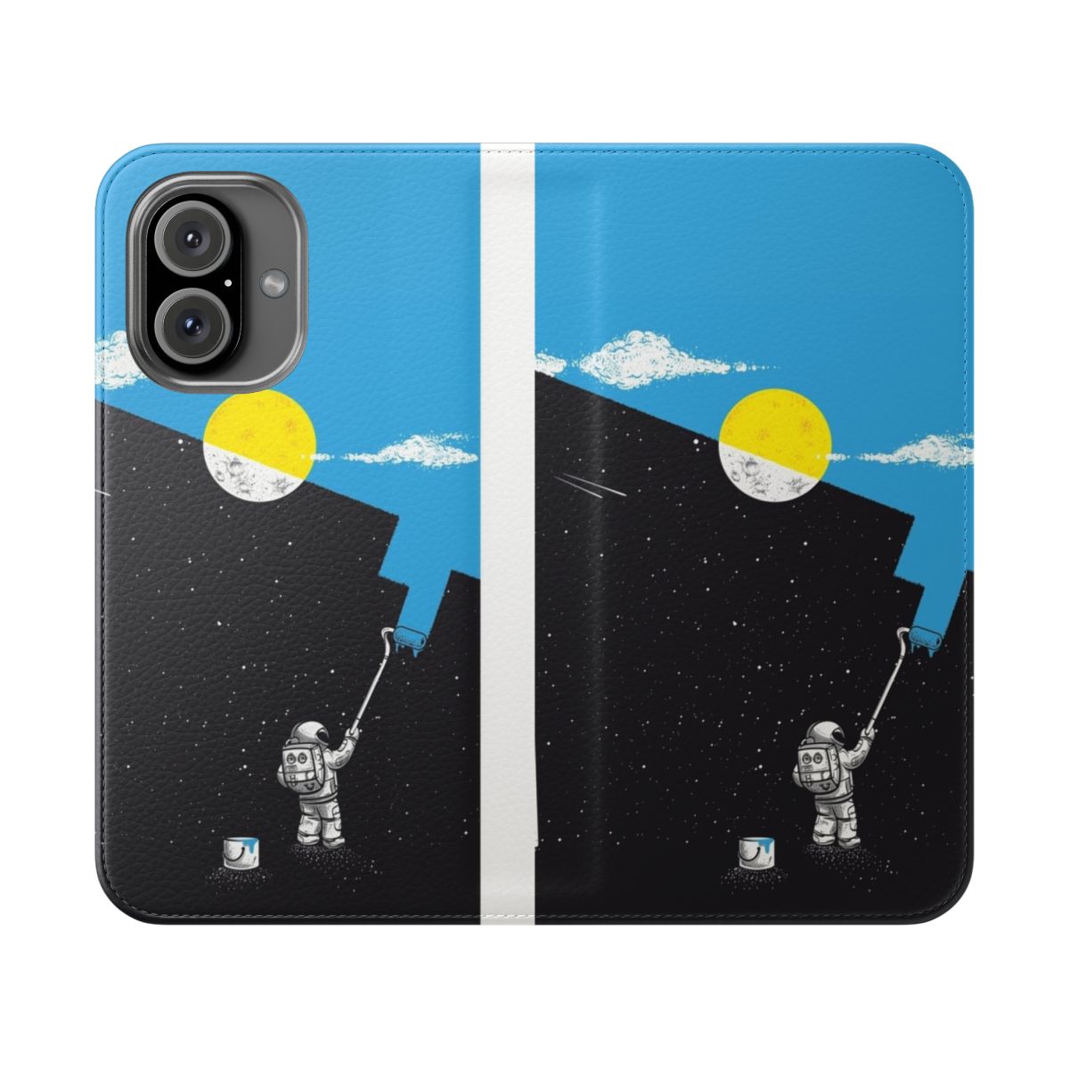 Colorful painting design on a flip cover phone case