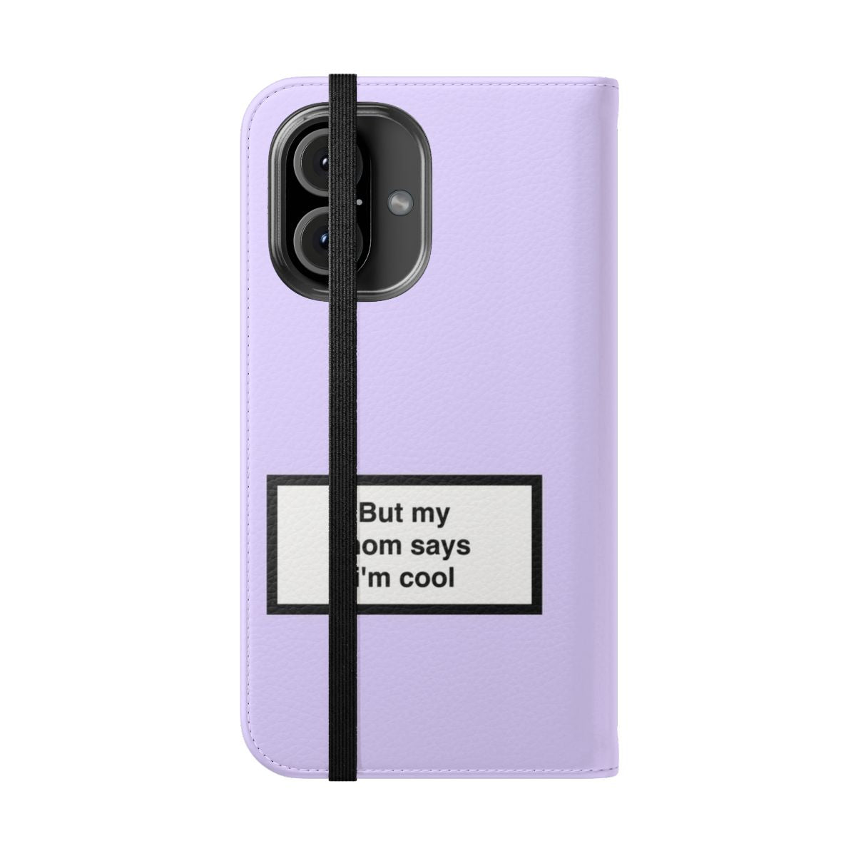 Flip cover phone case with a funny, sarcastic saying for social media lovers - Folded Front