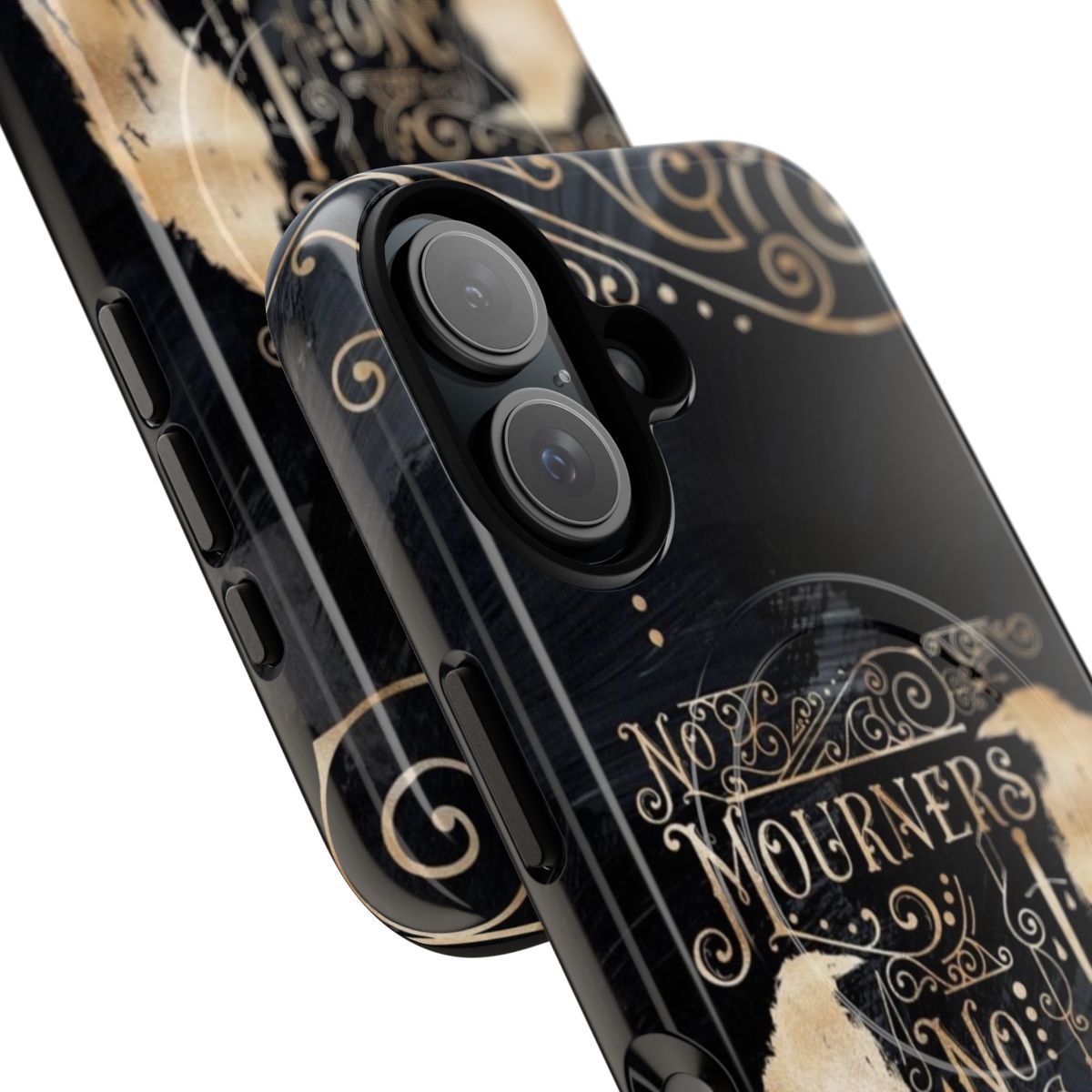 Grishaverse-inspired magnetic tough phone case with crows and book-themed design - Detail