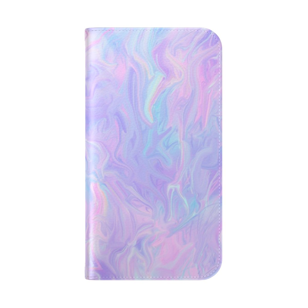 Holographic pastel color print flip cover phone case for mobile devices - Folded Back