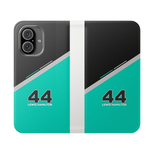 Lewis Hamilton Inspired Phone Case with Sleek Flip Cover Design