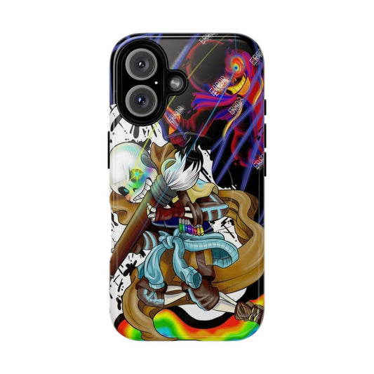 Colorful magnetic tough phone case featuring Ink Sans and Error Sans from Undertale