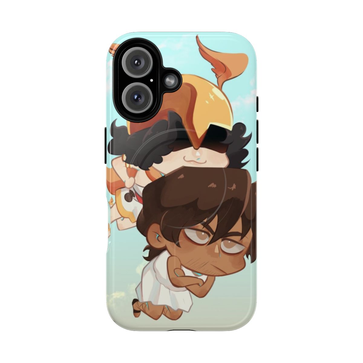 Phone case featuring Hermes and Odysseus from the epic musical