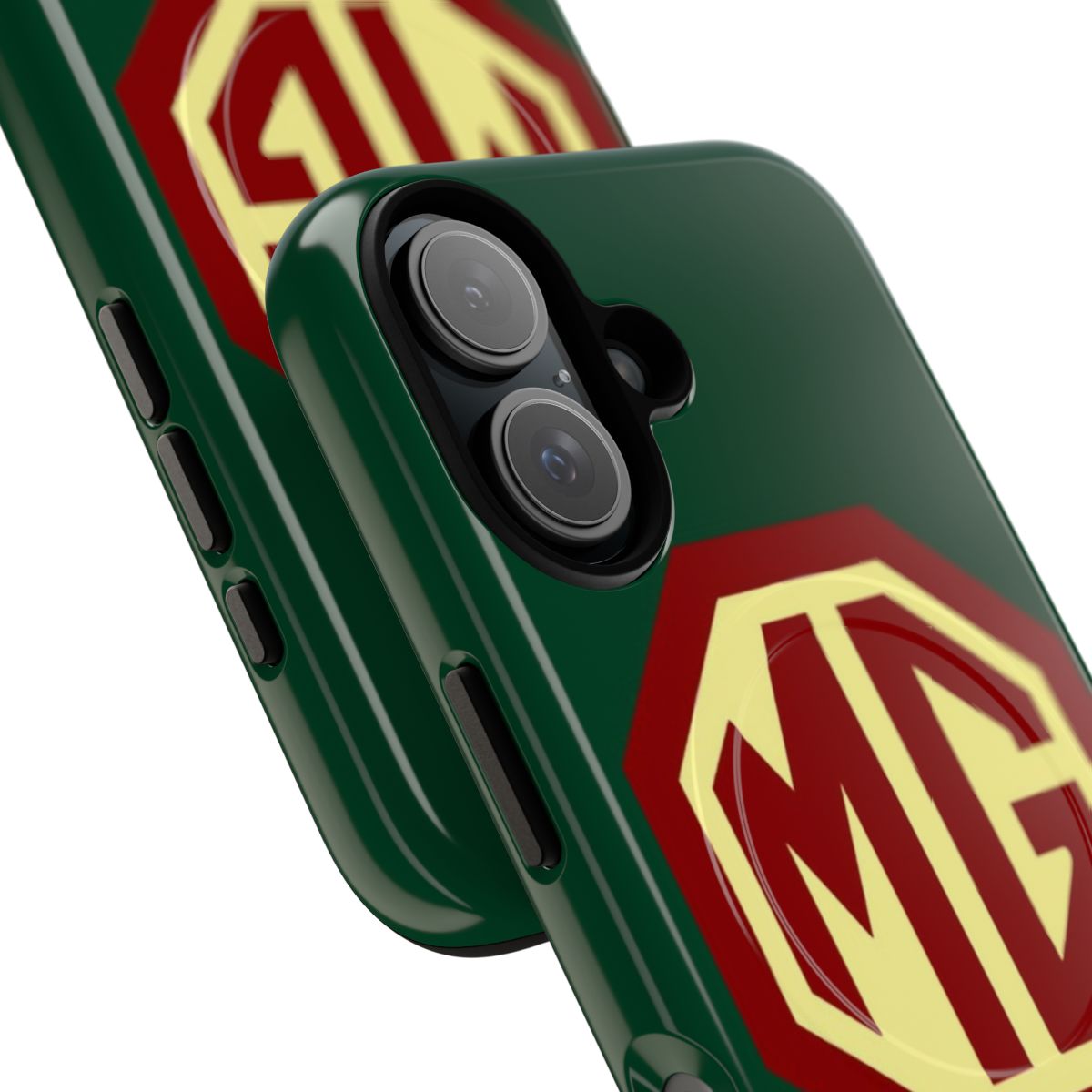 Vintage MG logo phone case design for classic car enthusiasts - Detail