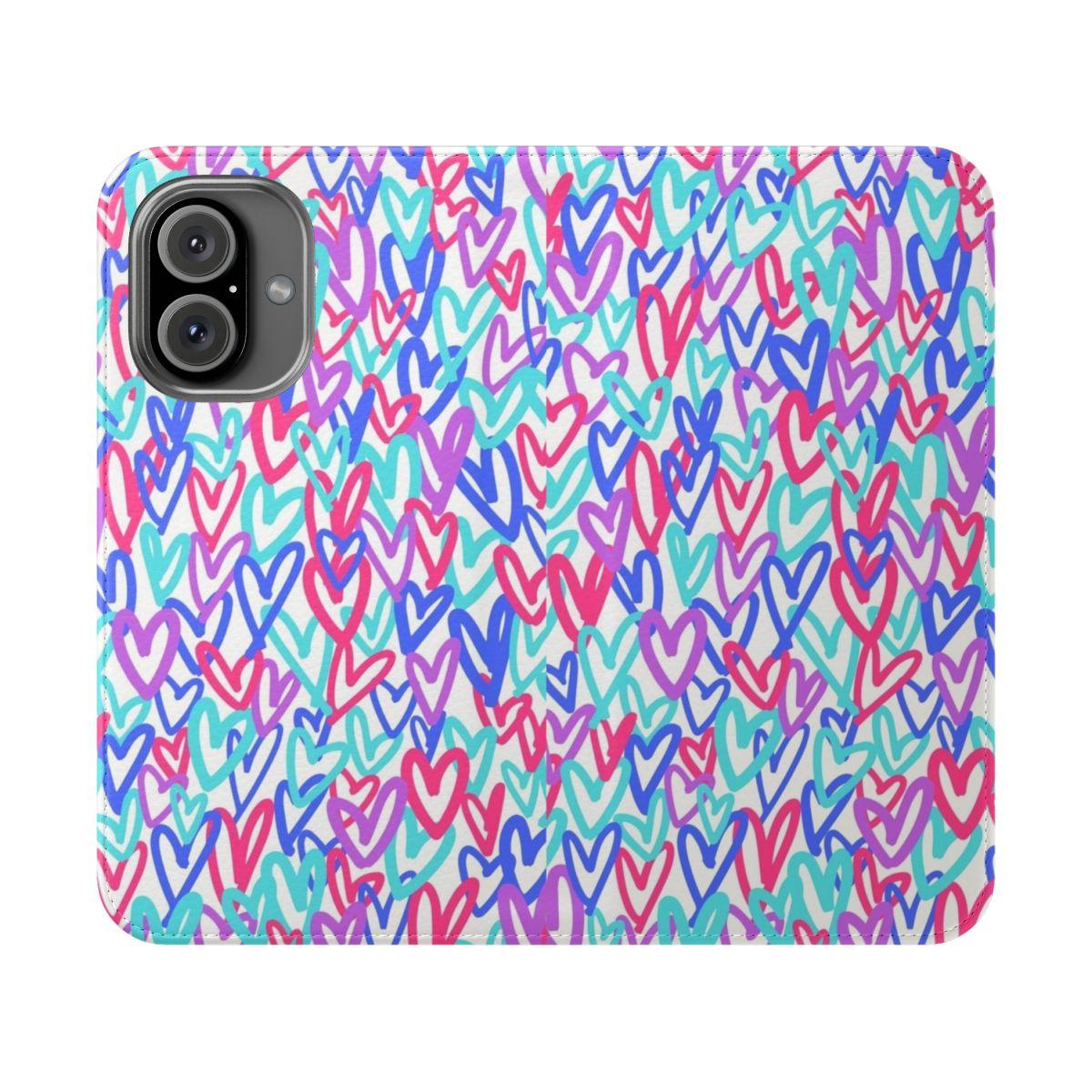 Preppy heart collage design on a phone case