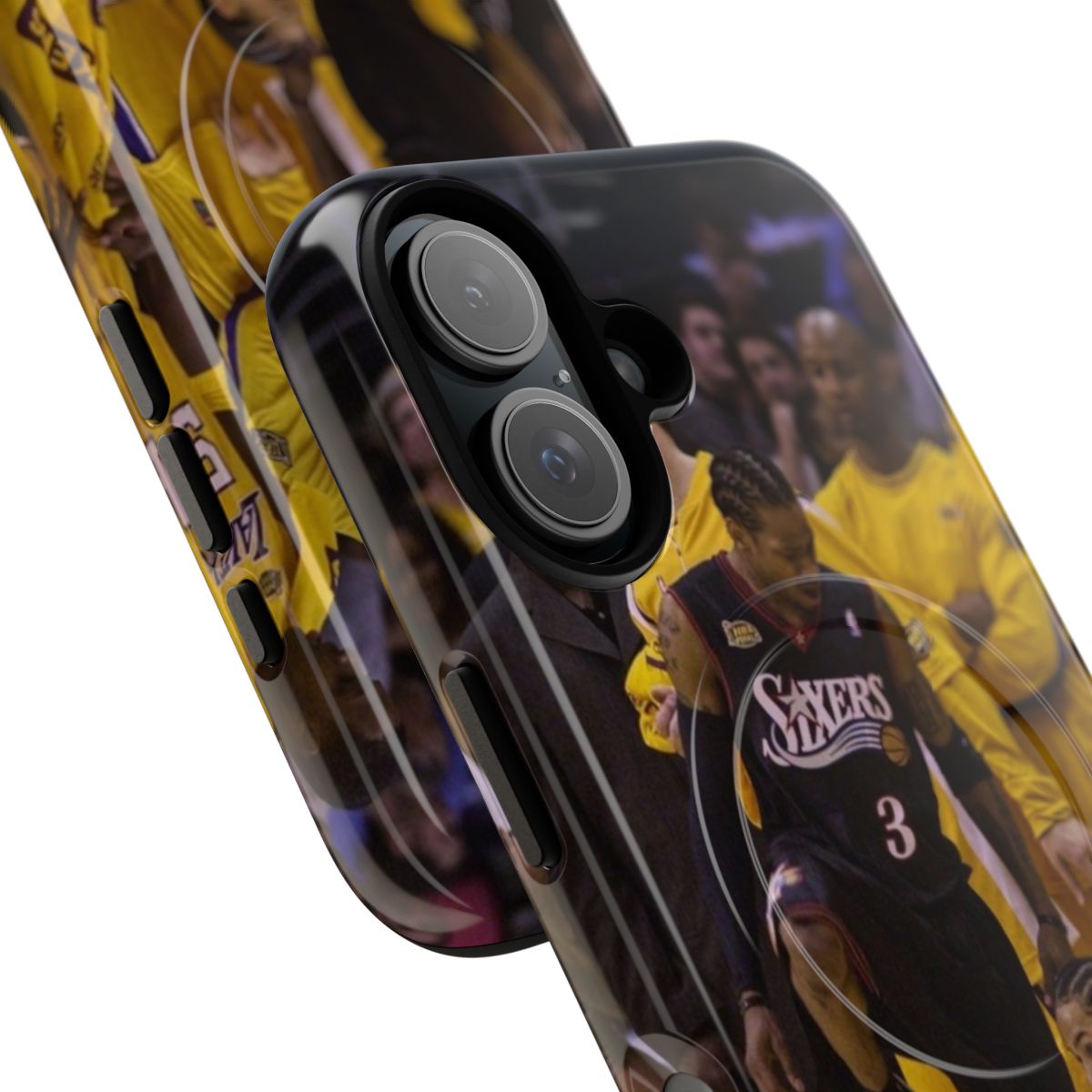 Tough phone case featuring basketball-inspired design and an image of Allen Iverson - Detail