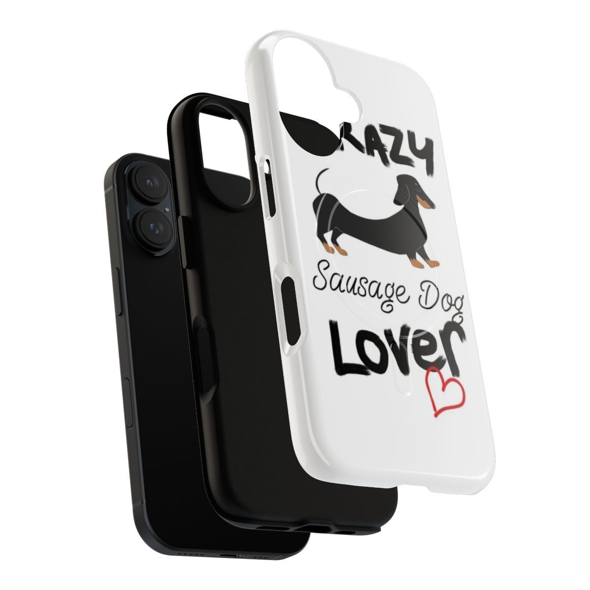 Black and tan dachshund dog on a magnetic phone case - Layers