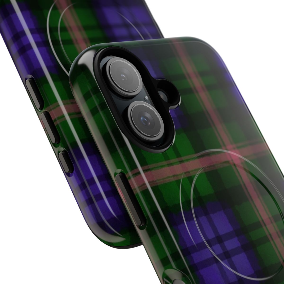 Baird clan tartan pattern printed on a durable magnetic phone case - Detail