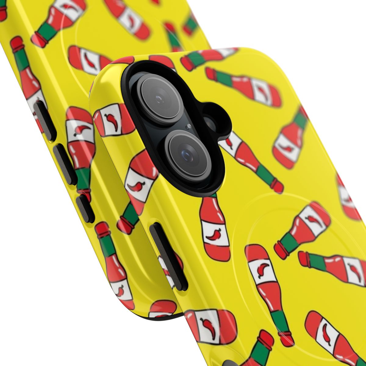 Hot sauce-inspired magnetic tough phone case with little arrow design - Detail