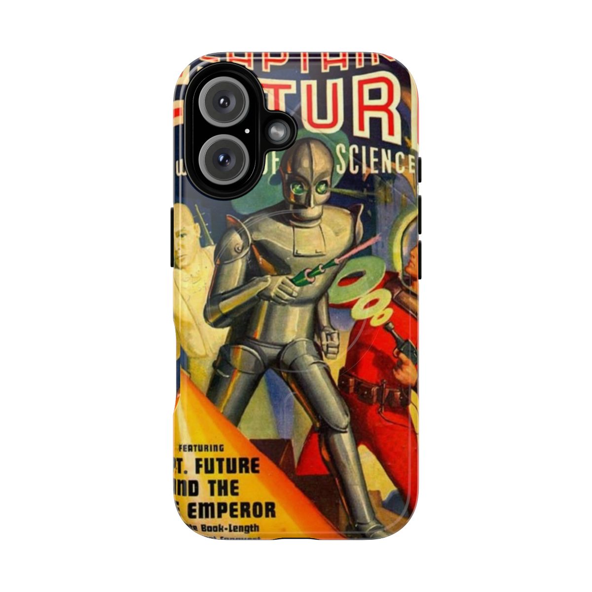 Retro sci-fi themed magnetic tough phone case