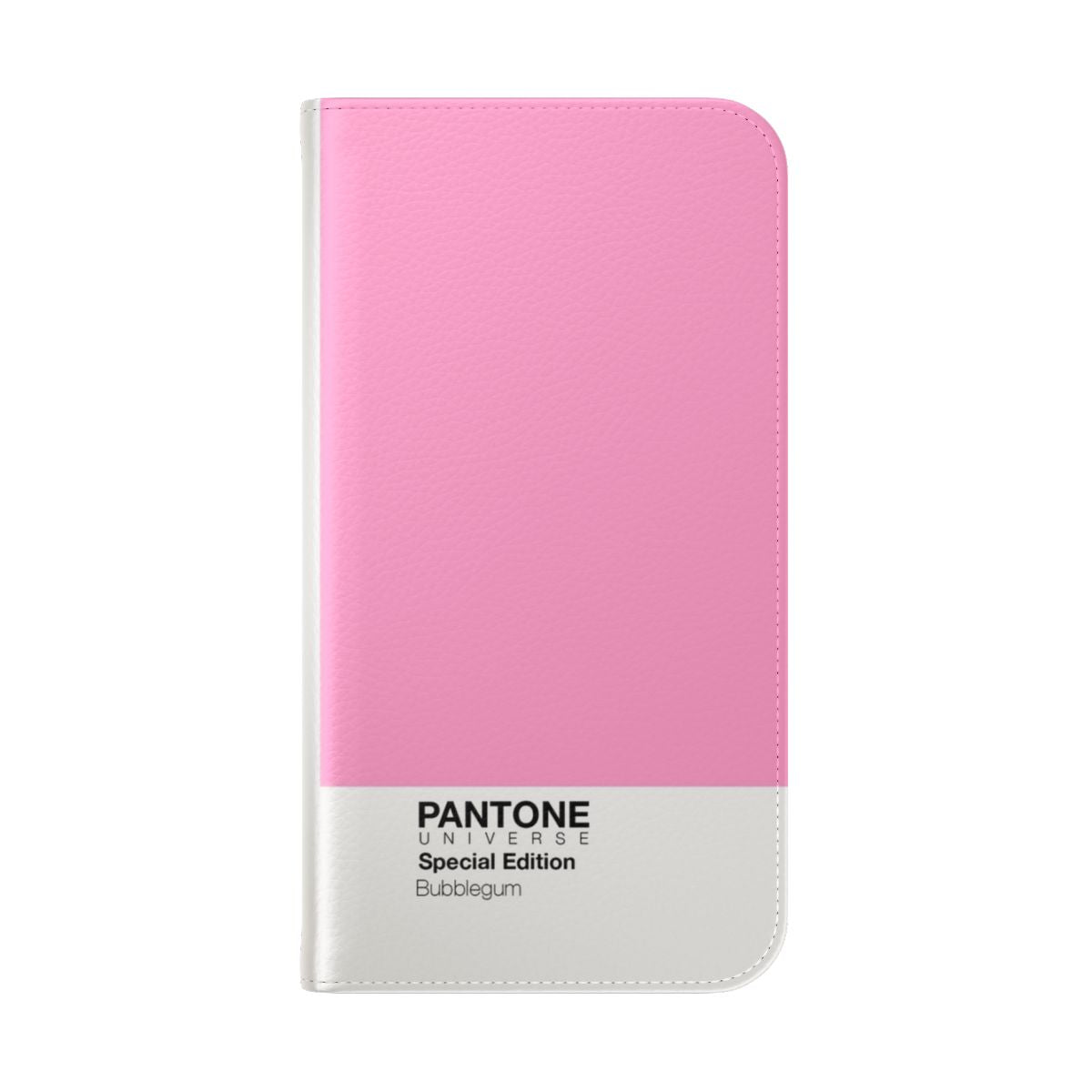 Matte pink and bubblegum-colored flip phone case - Folded Back