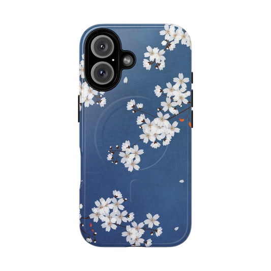 Sakura and cherry blossom floral pattern on a tough, magnetic phone case