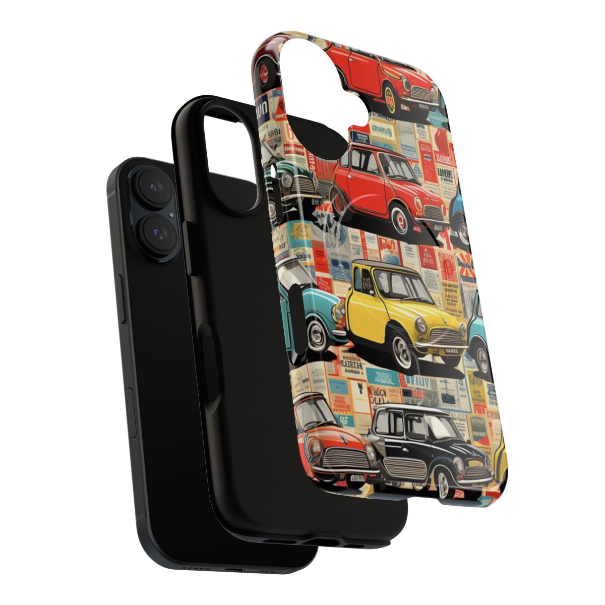 Vintage car patterns in a variety of vibrant colors and retro styles on a durable phone case - Layers