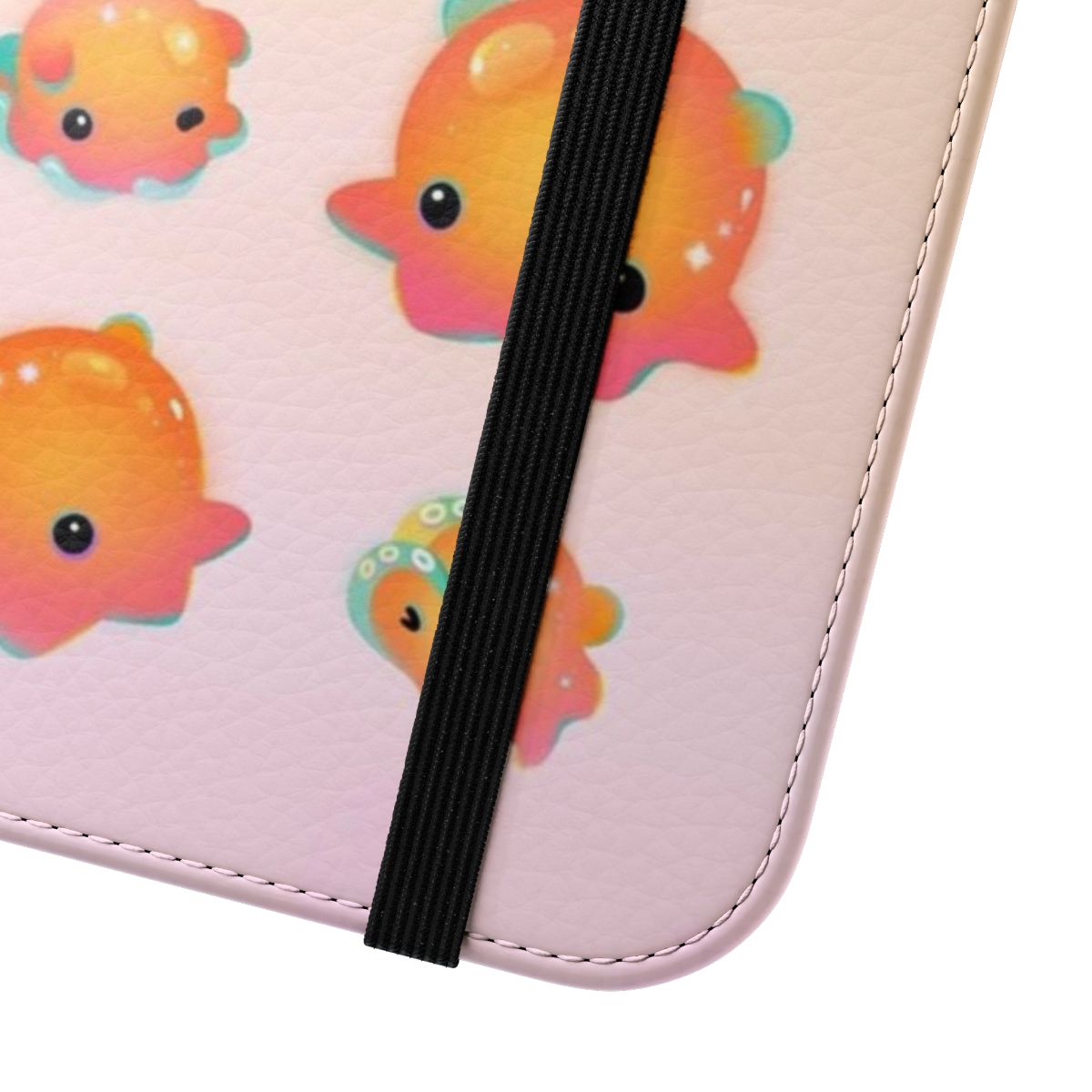 Vibrant phone case featuring a cute flapjack octopus design - Close Up