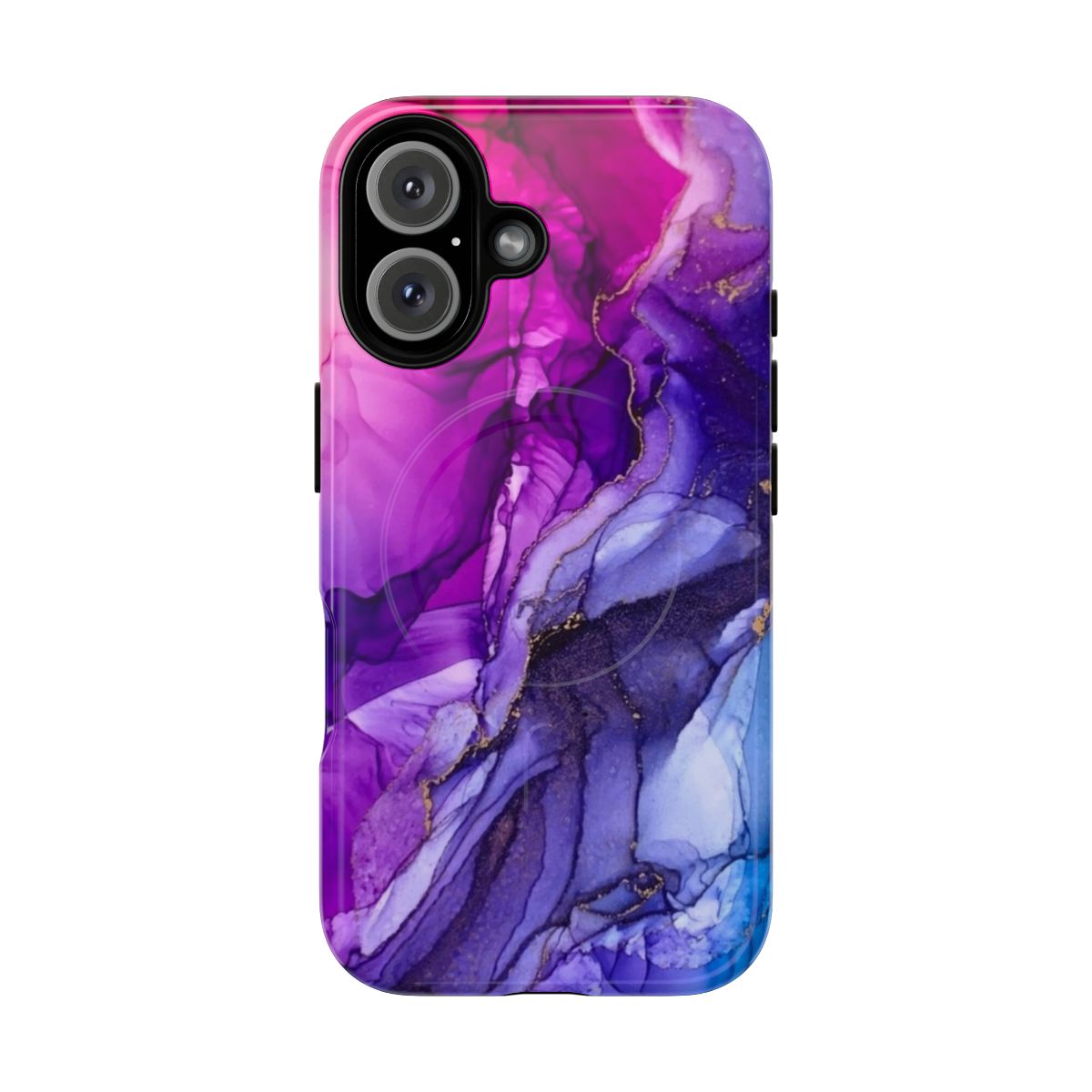 Vibrant abstract ombre pattern on a protective phone case