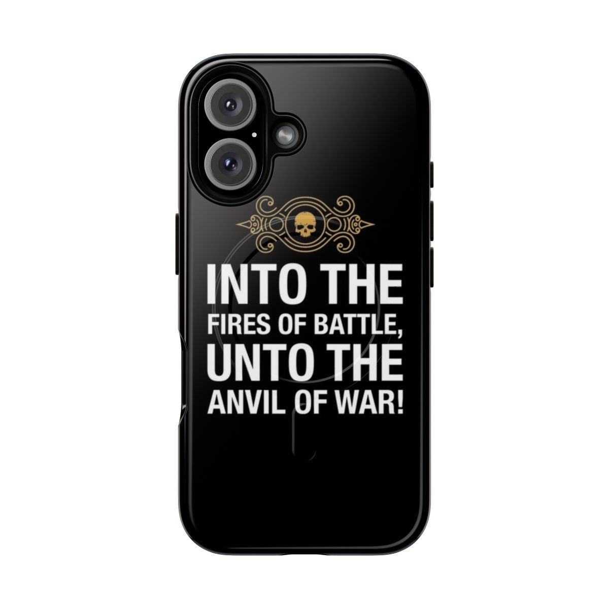 Magnetic tough phone case with Warhammer-inspired design