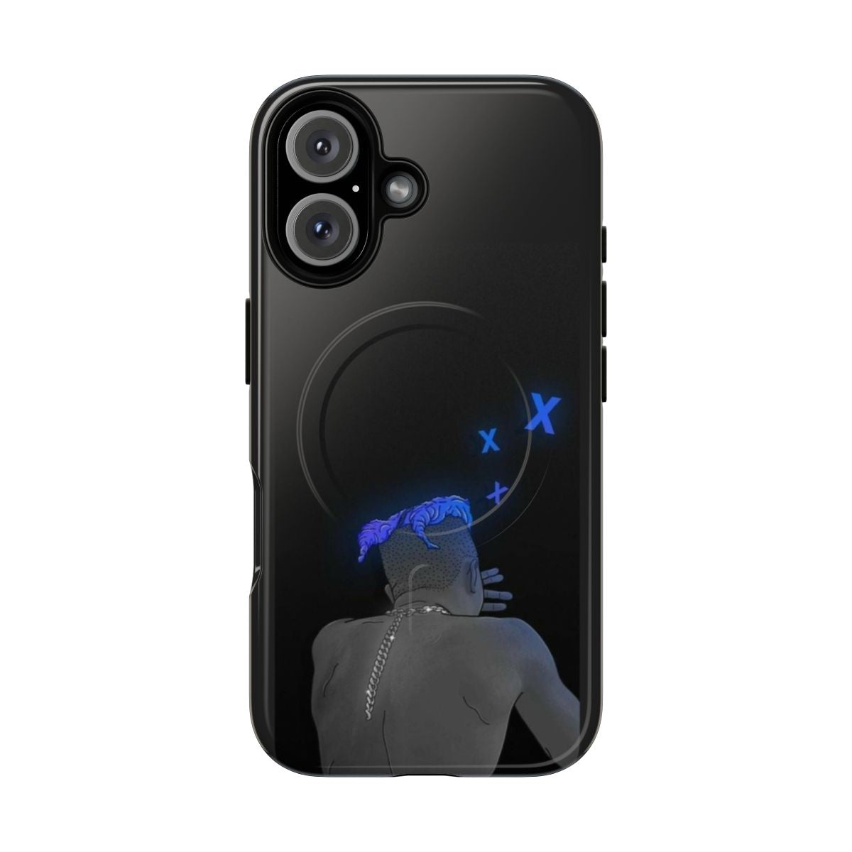 Artistic phone case with "XXXDEPRESSION" design