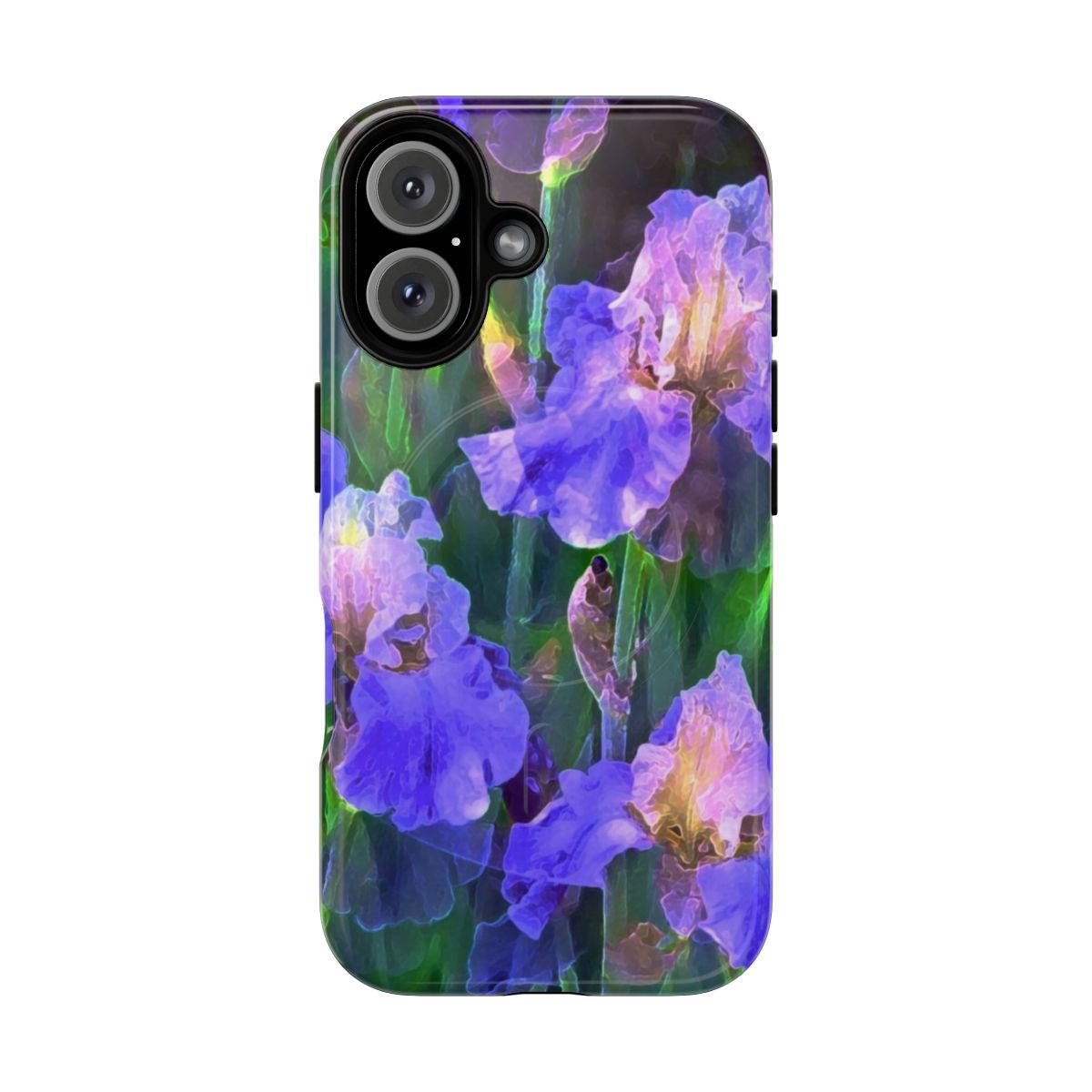 Colorful iris flower phone case design