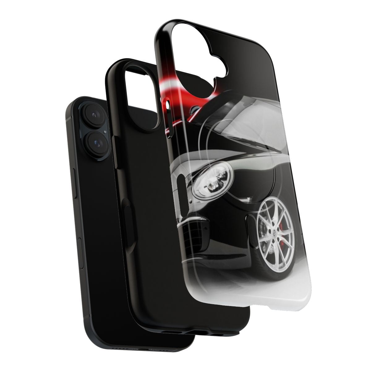 Magnetic tough phone case for 911 sports cars - Layers