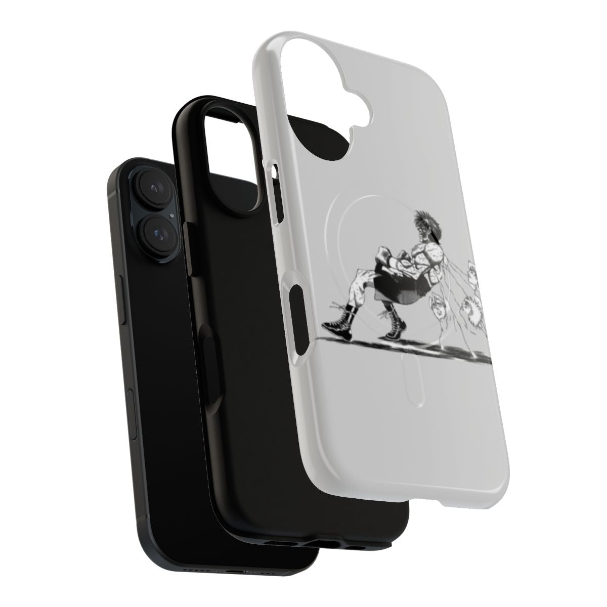 Phone case with boxing and manga-inspired design - Layers