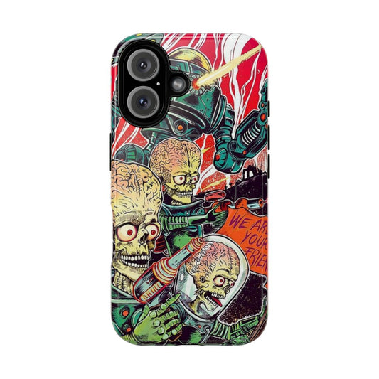 Vibrant and durable phone case featuring an alien and space-themed graphic design