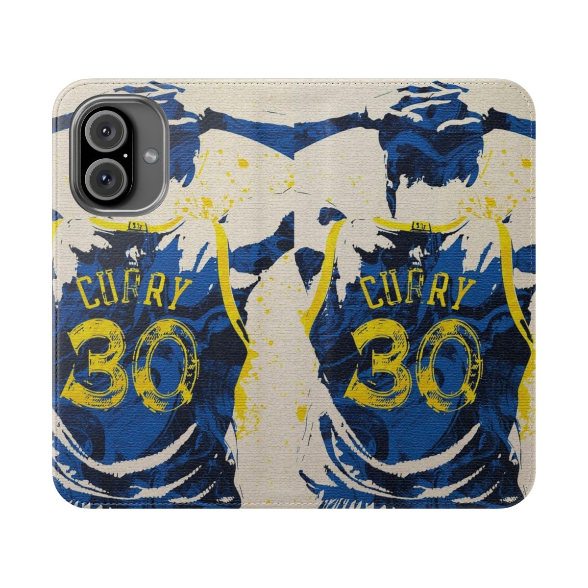 Basketball-themed phone case with image of NBA star Stephen Curry