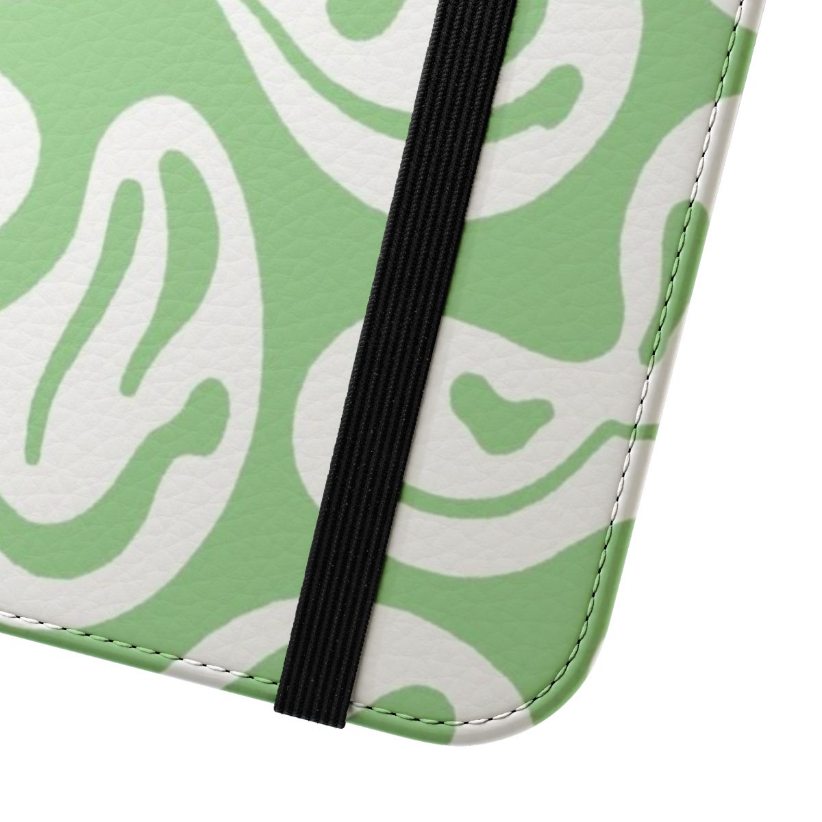 Cute coconut green phone case with smiley face design - Close Up