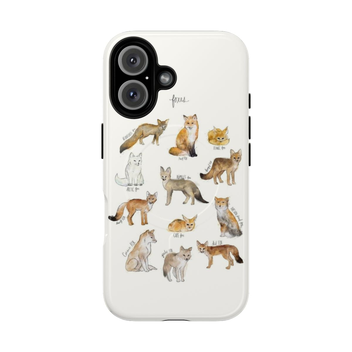 Magnetic tough phone case featuring a fox design for nature enthusiasts