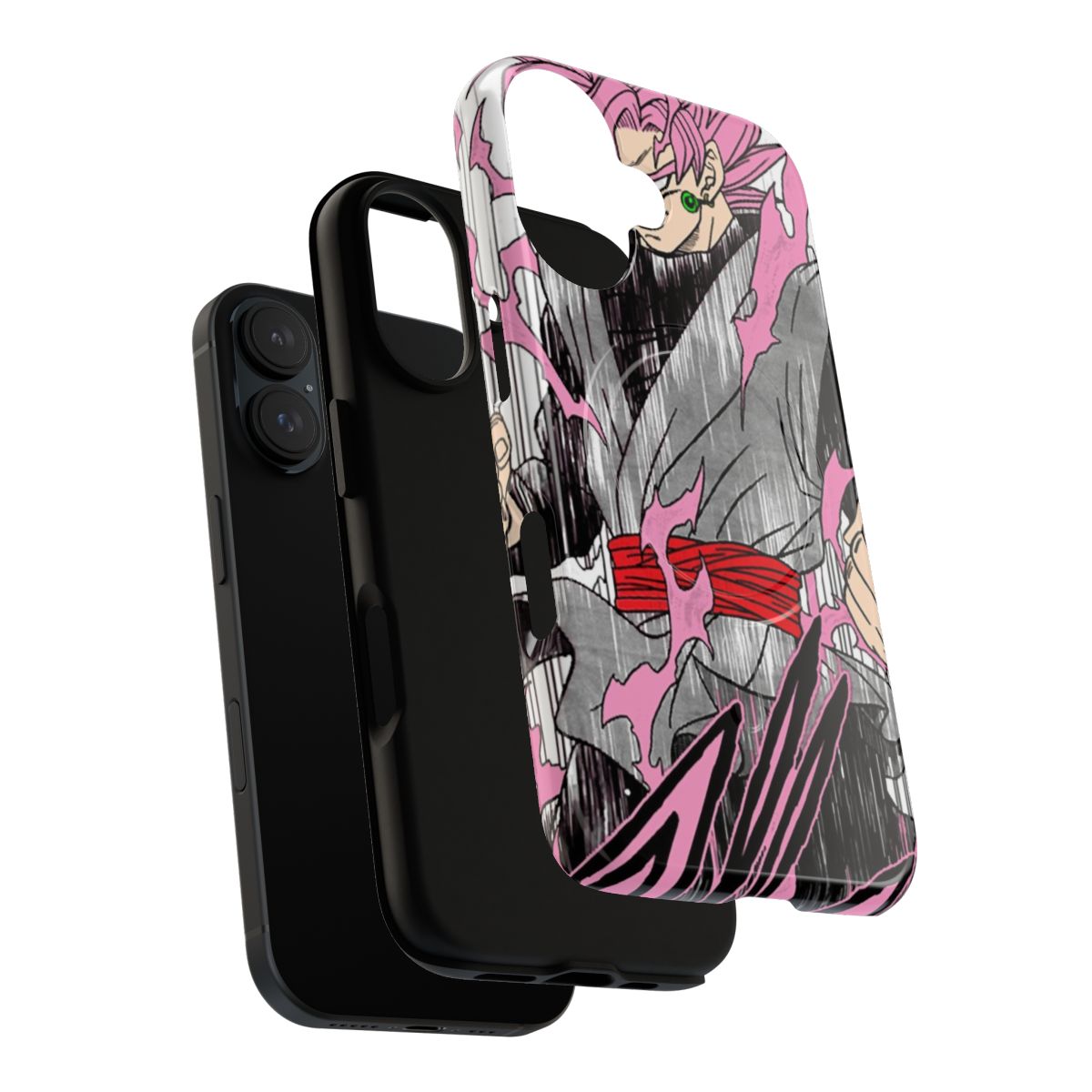 Black tough phone case with Goku, the iconic character from the Dragon Ball anime and manga series. - Layers