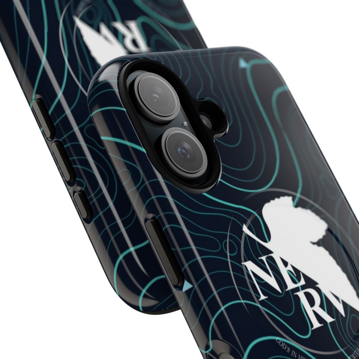 Anime-inspired magnetic tough phone case featuring Neon Genesis Evangelion characters and patterns - Detail