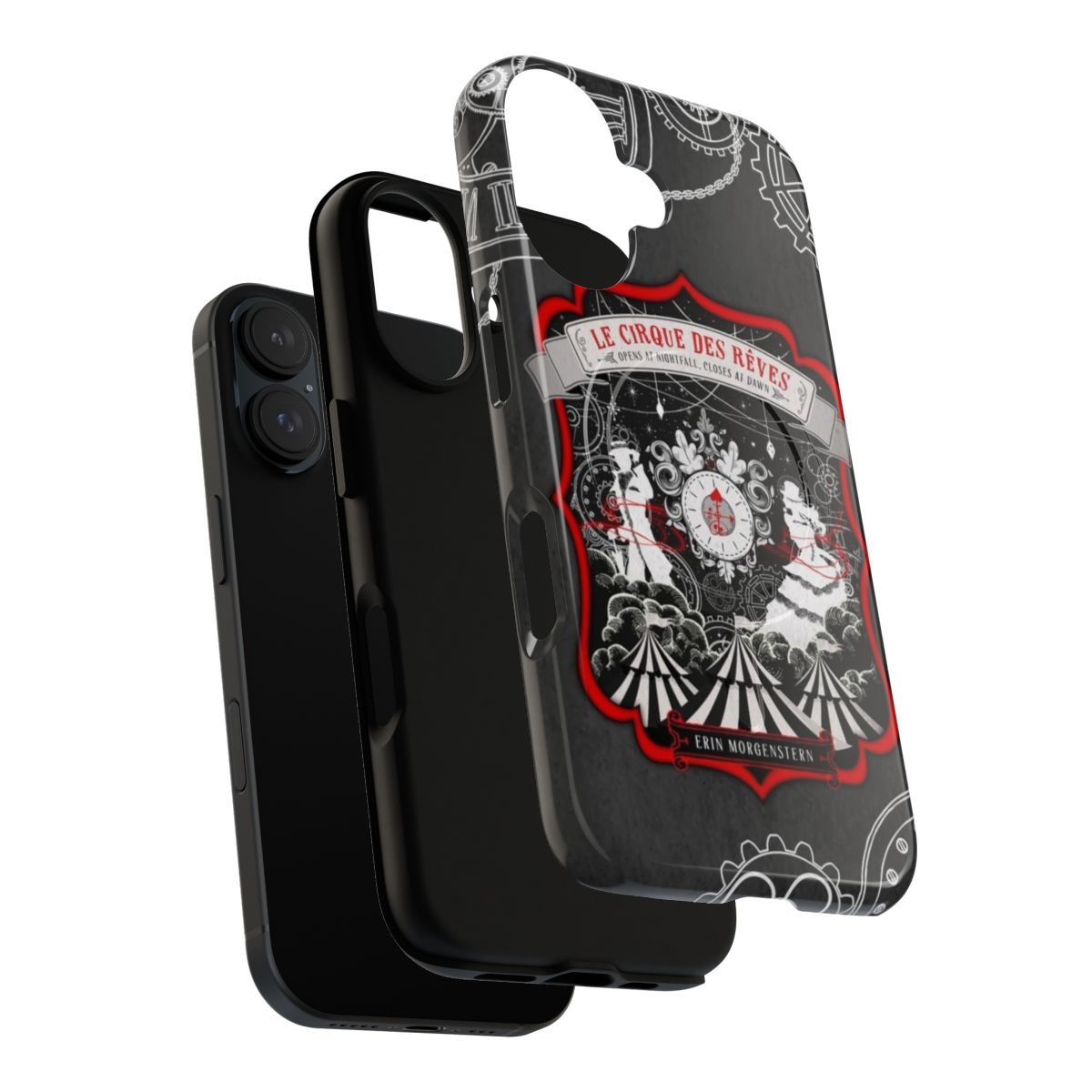 Enchanting Night Circus Themed Magnetic Phone Case with Carnival, Steampunk, and Gothic Elements - Layers