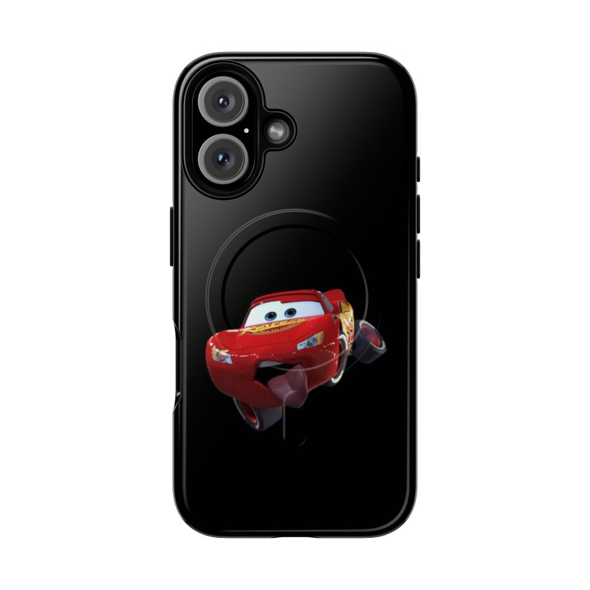 Magnetic tough phone case with image of Lightning McQueen from the Cars movie