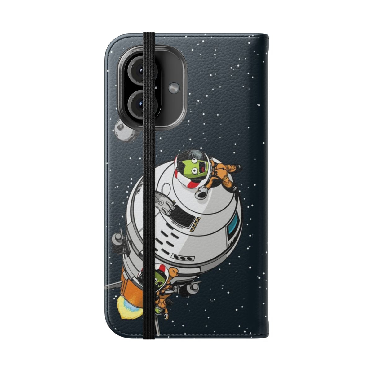 Galactic Exploration Flip Cover Phone Case for Smartphones - Folded Front