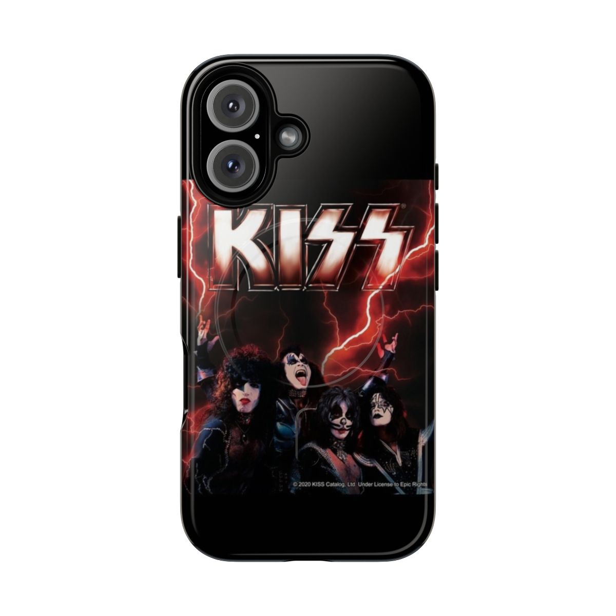 Magnetic tough phone case featuring the KISS rock band logo and members