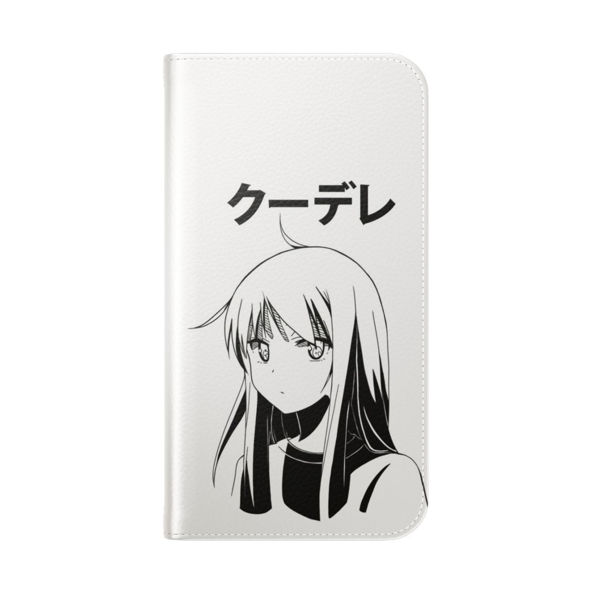 Anime-inspired flip cover phone case featuring the character Shiina Mashiro from the kuudere genre - Folded Back