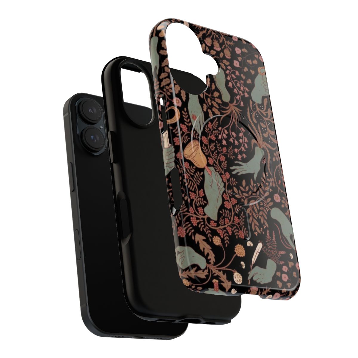 Enchanted magnetic tough phone case with a creepy hand pattern design - Layers