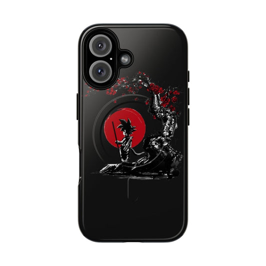 Magnetic tough phone case featuring a vibrant dragon ball z-inspired goku pop art design