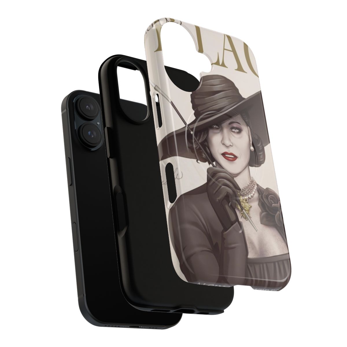 Tough magnetic phone case featuring Lady Dimitrescu from Resident Evil Village - Layers