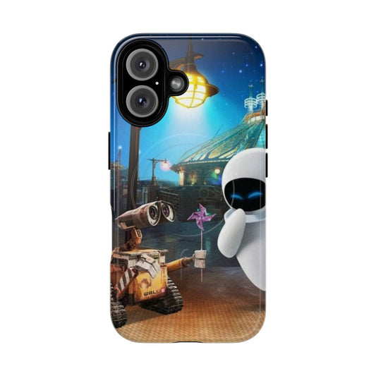 Protective phone case featuring the iconic robot couple Wall-E and Eve from the Disney Pixar film.