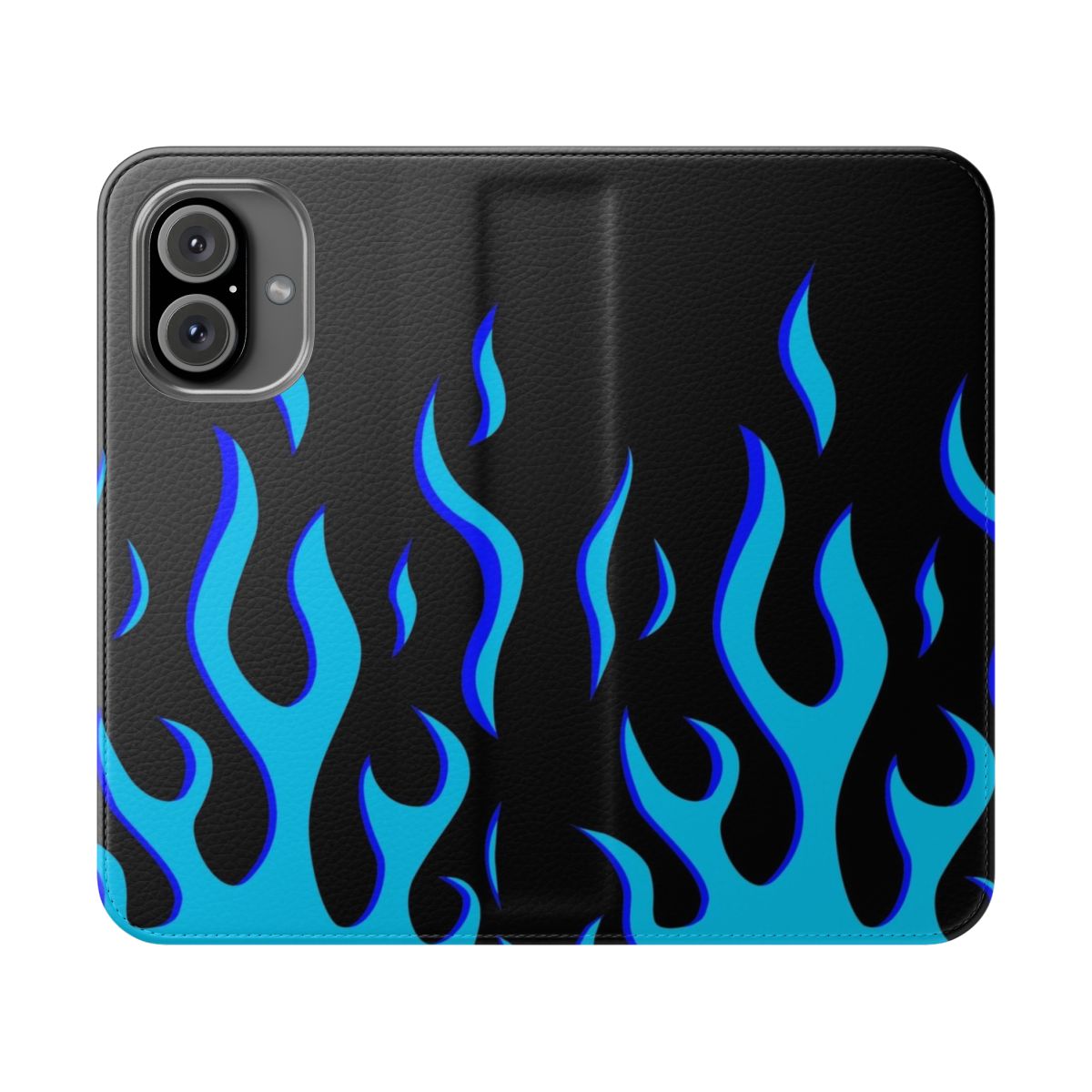 Blue flame design phone case with a sleek and trendy aesthetic