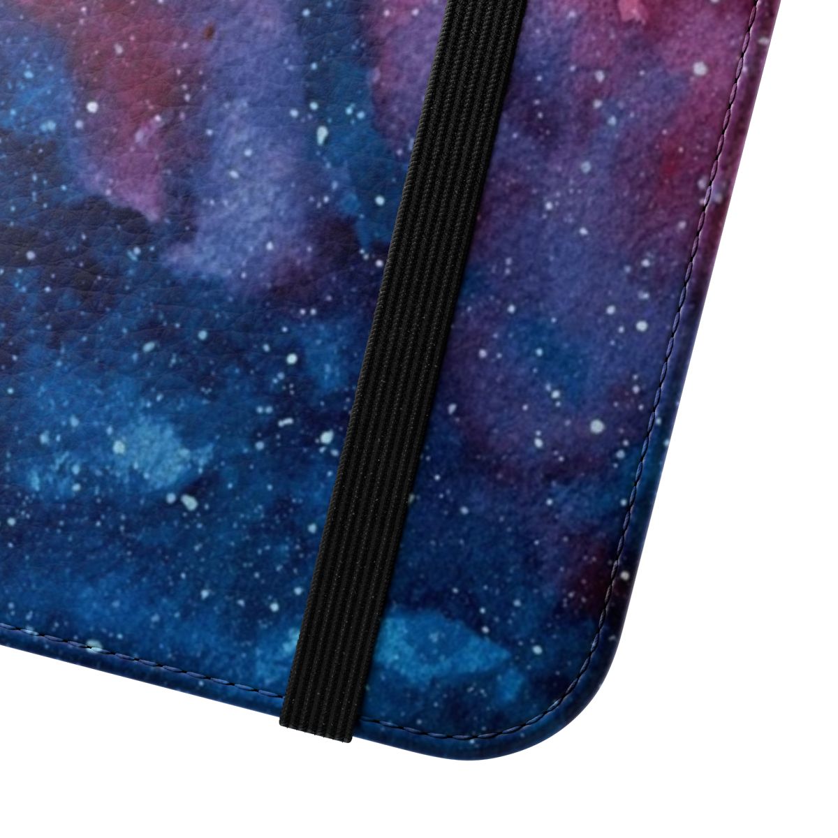 A vibrant and imaginative galaxy-inspired flip cover phone case - Close Up