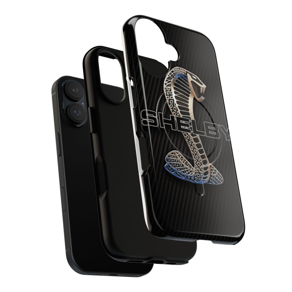 Shelby Cobra-inspired carbon fiber phone case with magnetic closure - Layers