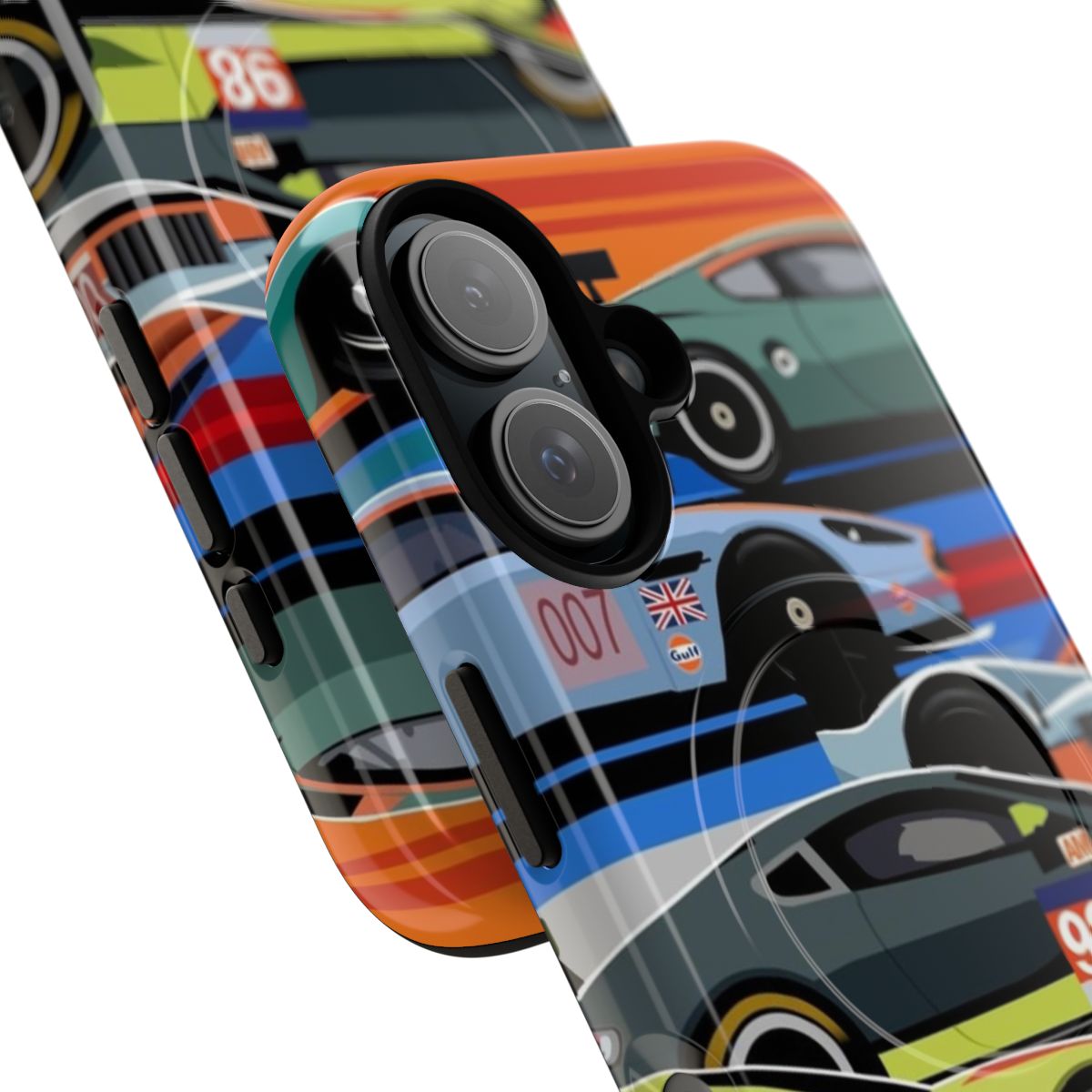 Aston Martin inspired racing-themed magnetic phone case - Detail