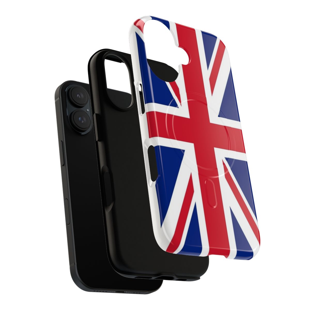 Patriotic phone case featuring the iconic Union Jack flag of the United Kingdom - Layers