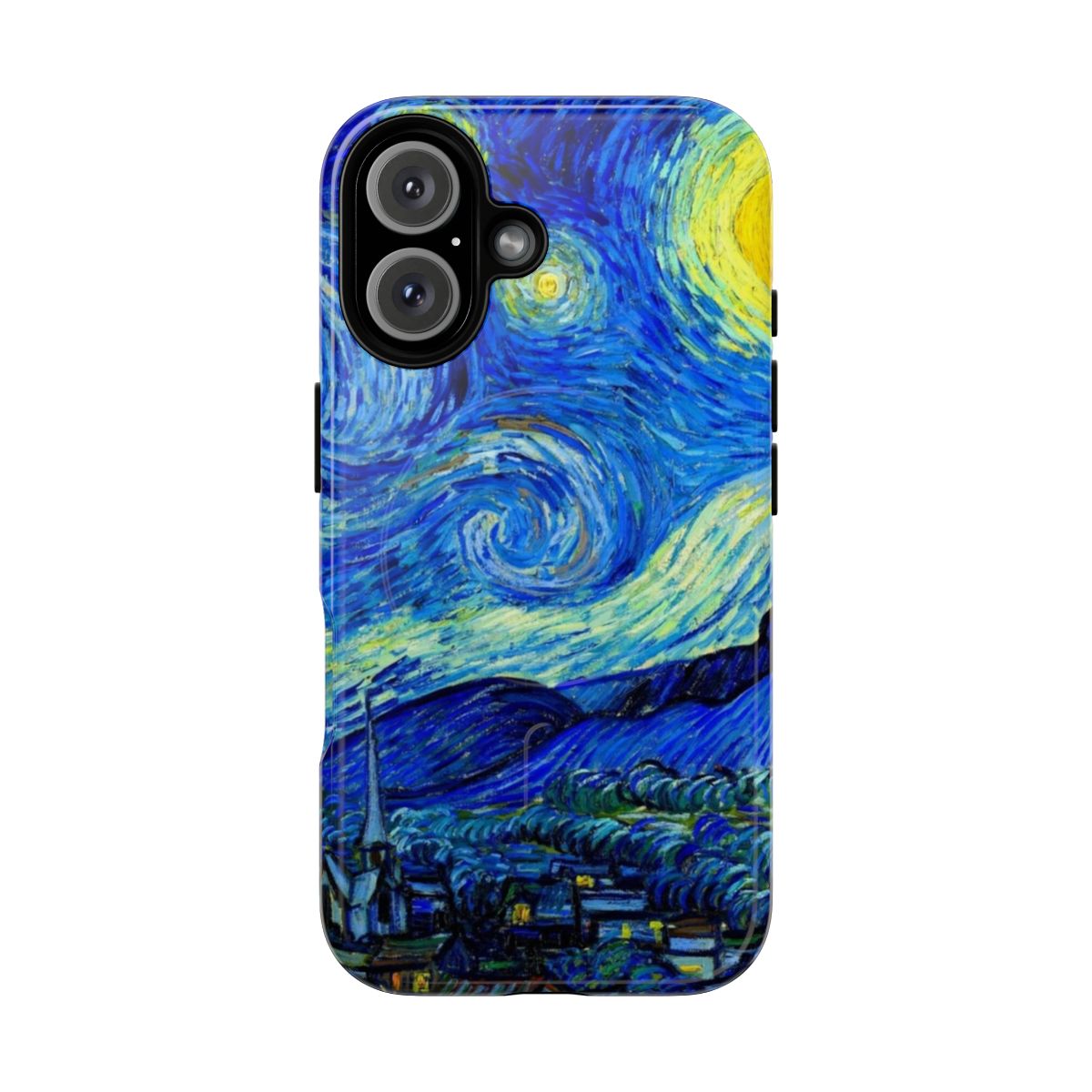 Starry Night inspired phone case with magnetic closure and tough design