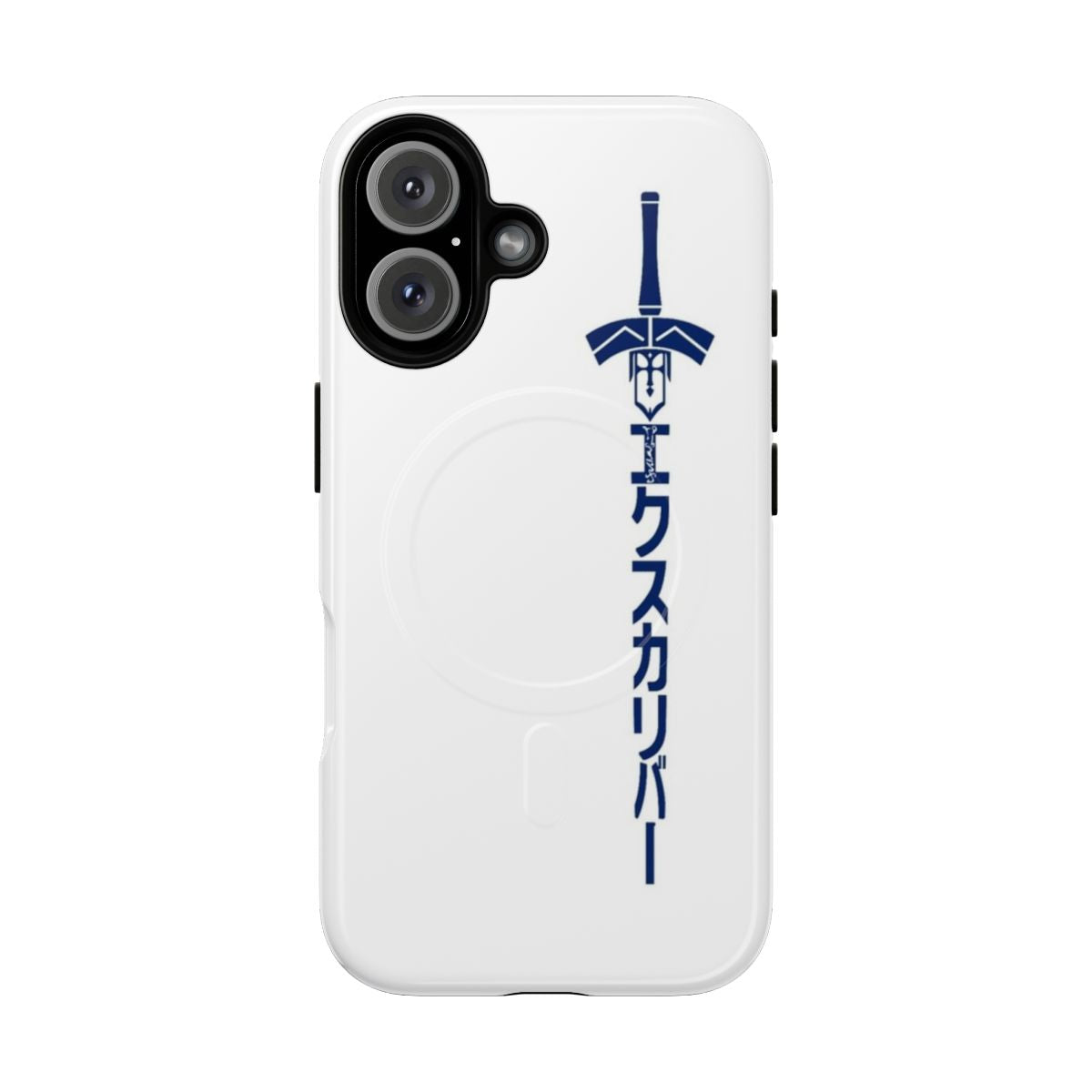 Magnetic tough phone case featuring the character Saber Artoria Pendragon from the Fate anime series, holding the legendary sword Excalibur.