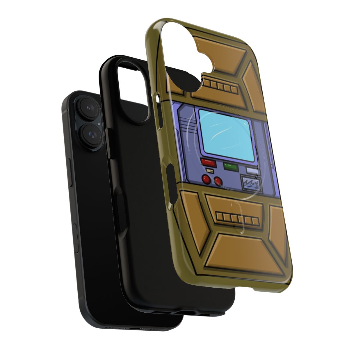 Tough, magnetic phone case with a ninja turtle shell-inspired design - Layers