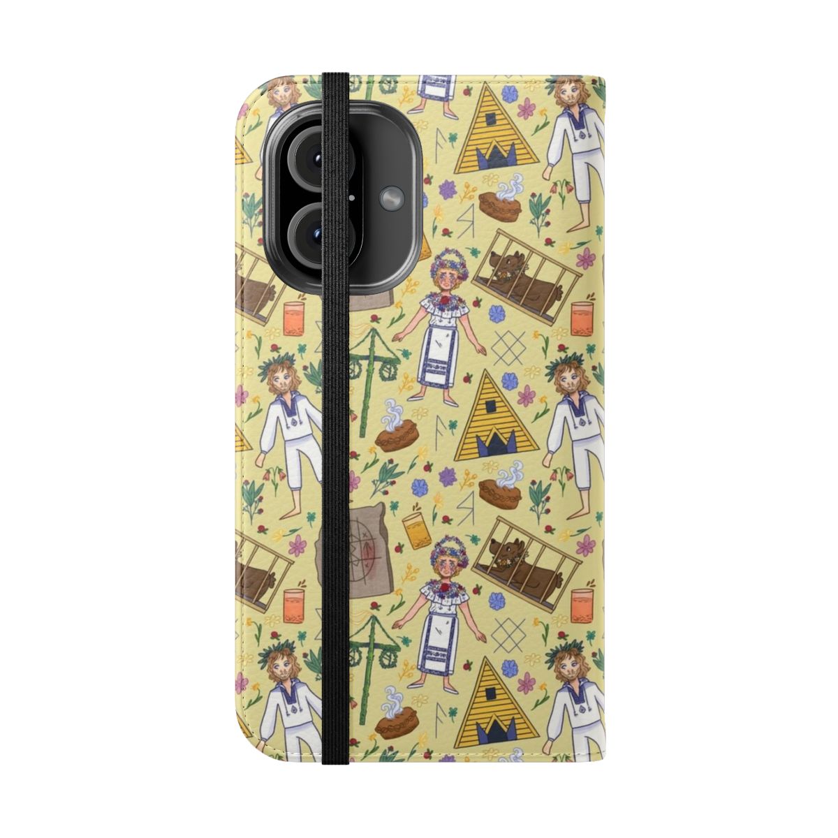 Midsommar-inspired floral pattern phone case - Folded Front