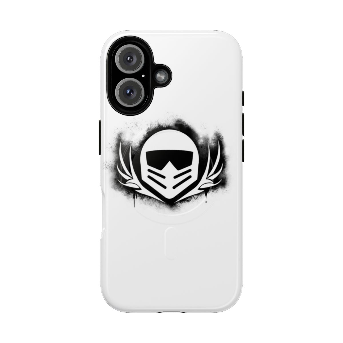 Motorstorm-inspired antler-style phone case with a stenciled graffiti design